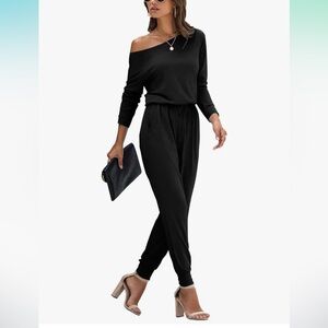 Elegant Black Off-Shoulder Jumpsuit